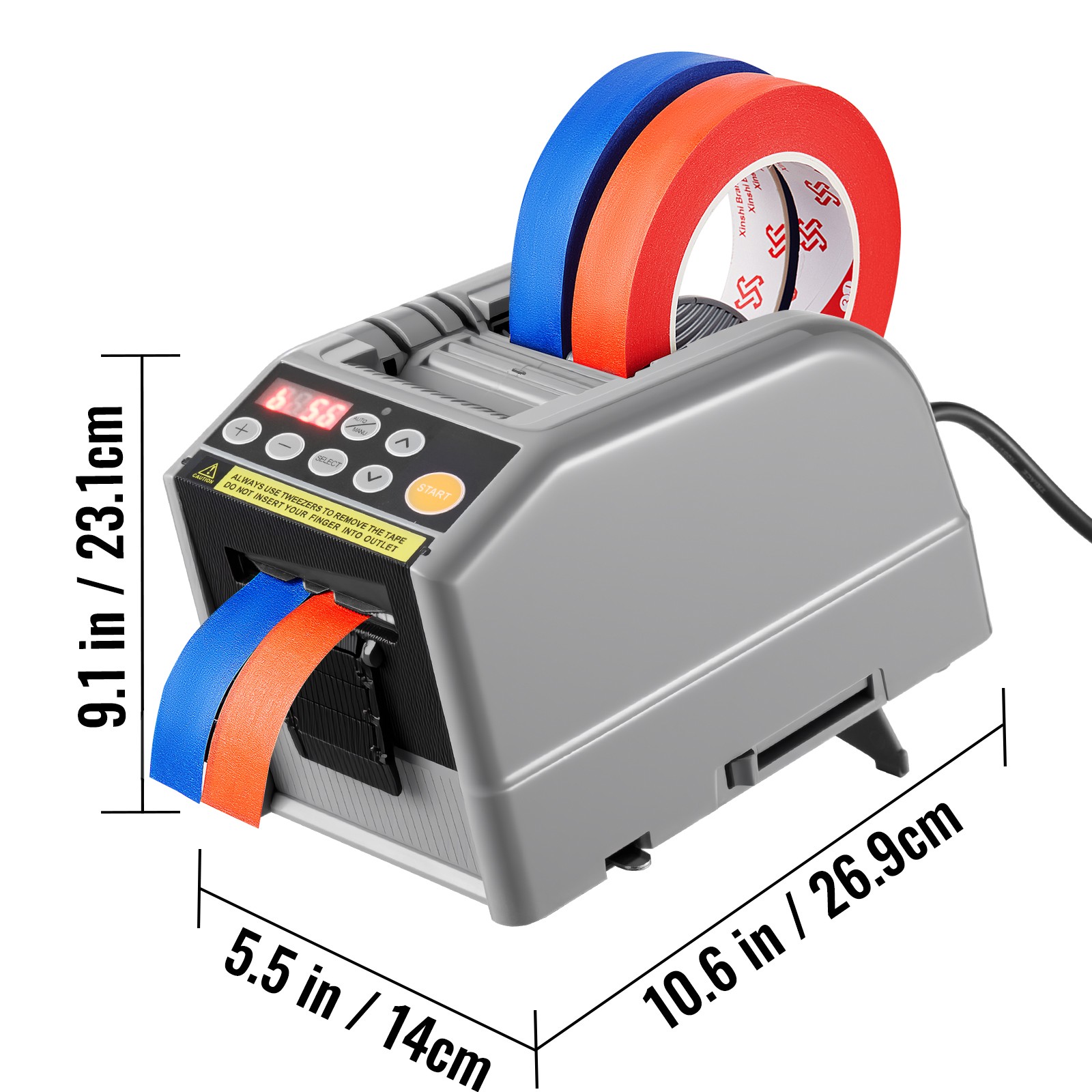 VEVOR Automatic Tape Dispenser 110V Packaging Cutter Machine for 0.24-2.36″ W