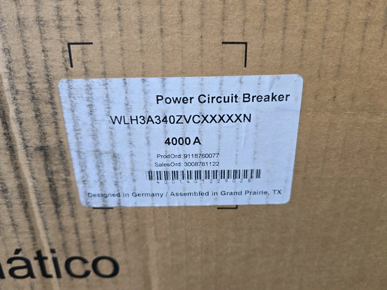 WLH3A340 Siemens 4000 Amp LSIG IN NEW SURPLUS 4000 Amp Plug