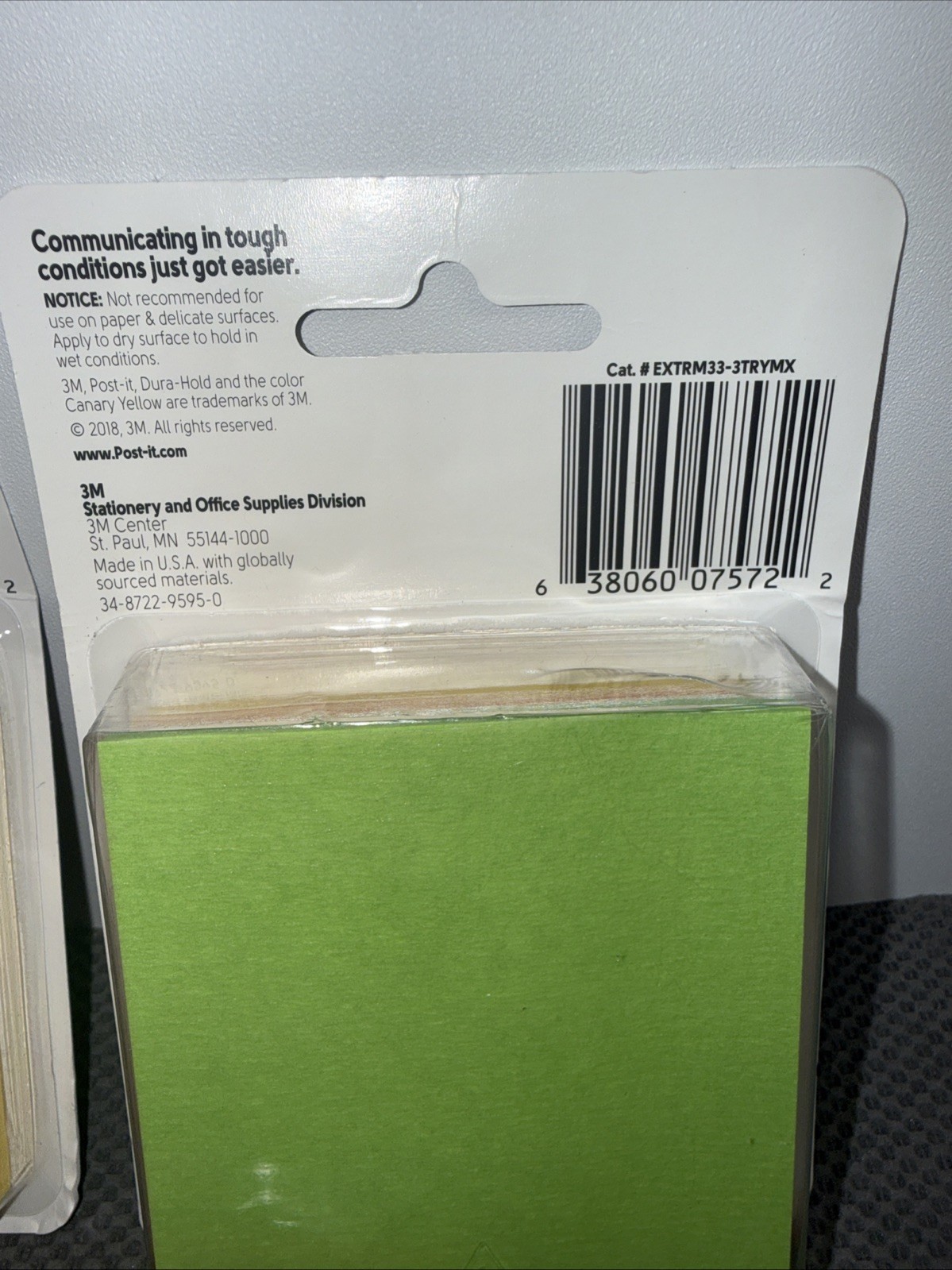 Post-it Extreme Notes (5 PACKS) 3″x3″ 3 Pack 135 Sheets Org Yell Grn New Sealed