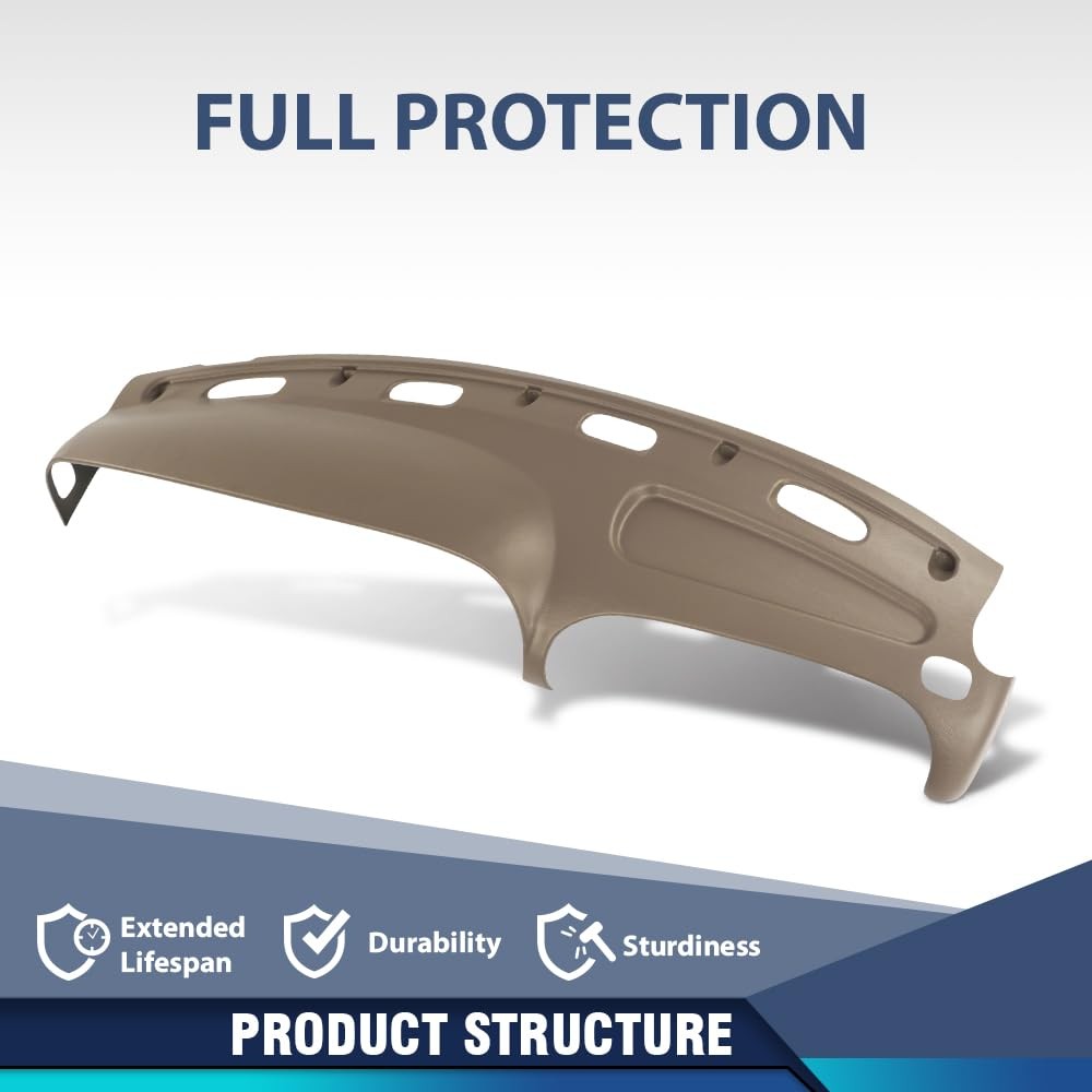 TPE Dash Bezel Pad Cover Beige for 1998-2001 Ram 1500 1998-2002 Ram 2500 3500
