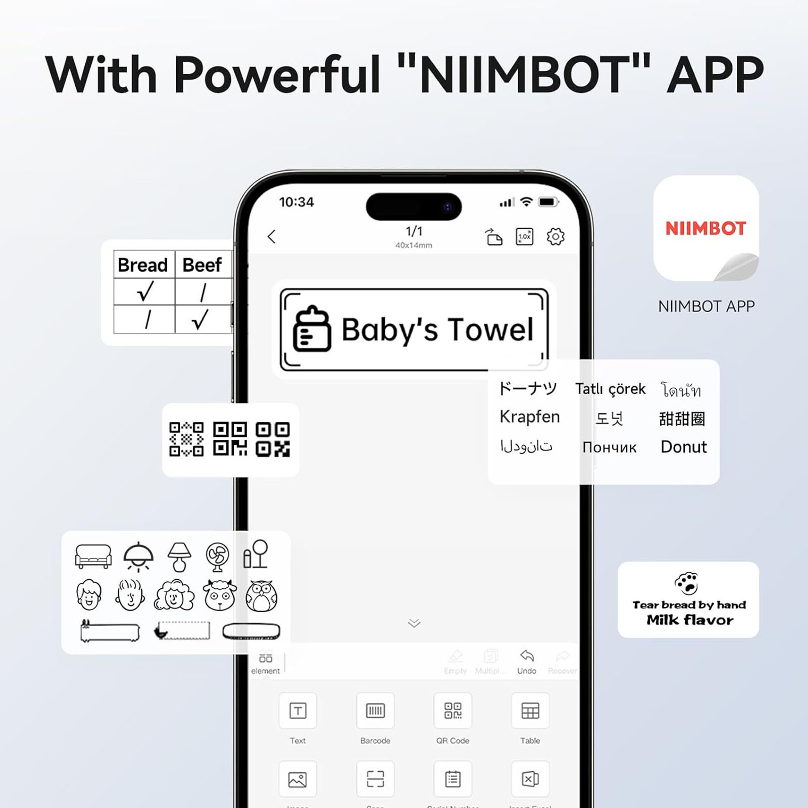 NIIMBOT B1 Label Maker Machine with Tape Portable Bluetooth Thermal Printer SL