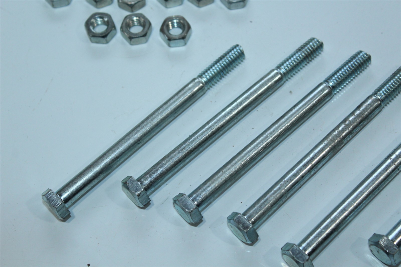Carriage Bolts Sets 4″ x 8mm Lot of 9 With Nuts & Washers