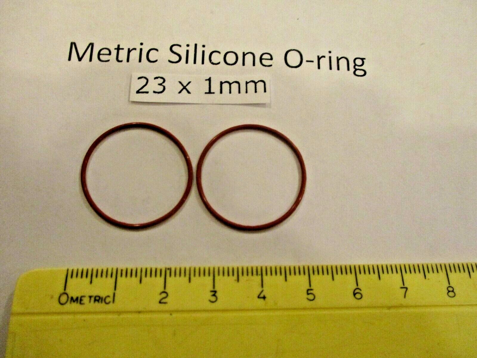 23mm ID x 25mm OD x 1mm thick SILICONE O-ring. Quan 2.