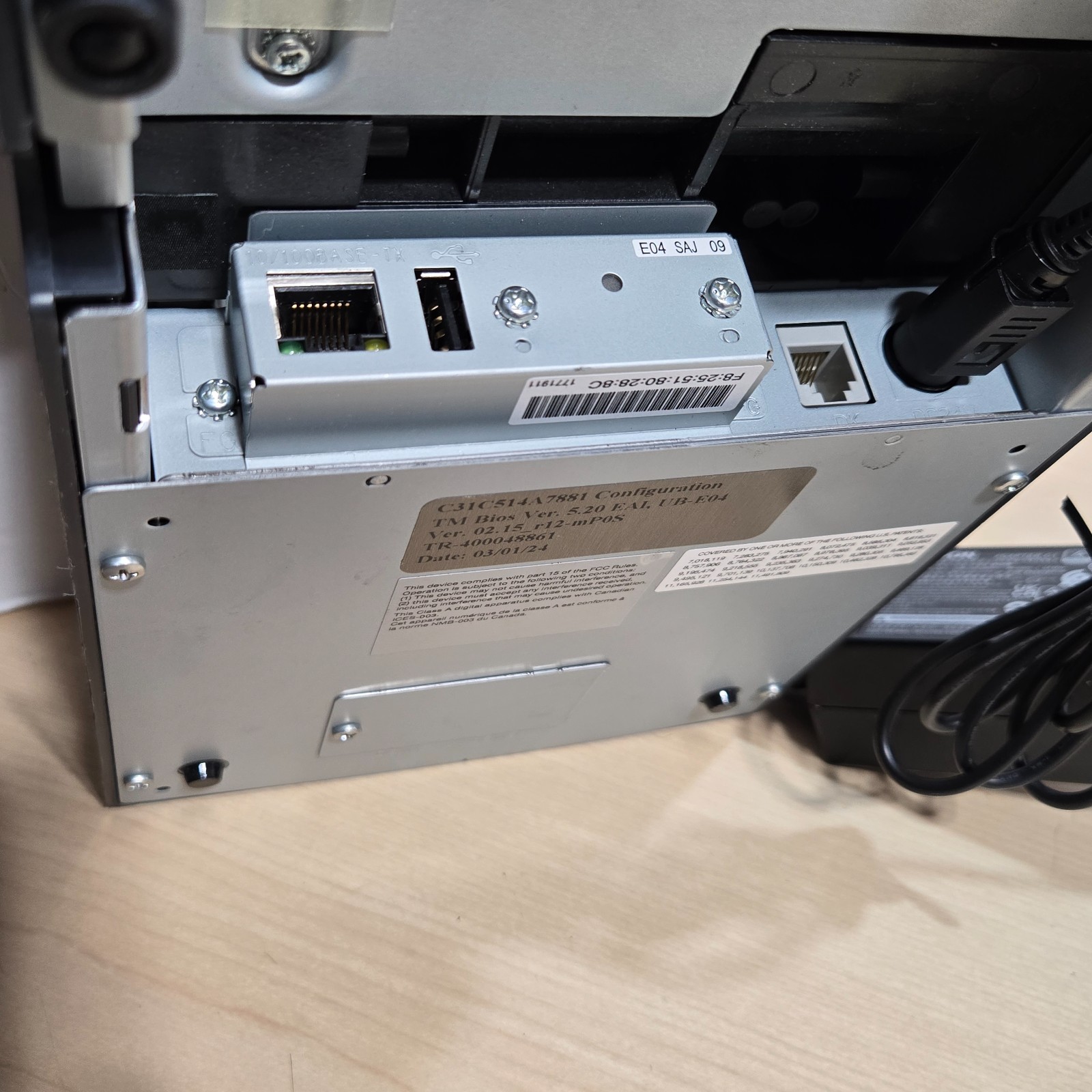 Epson TM-U220B M188B Point Of Sale Receipt Printer Ethernet