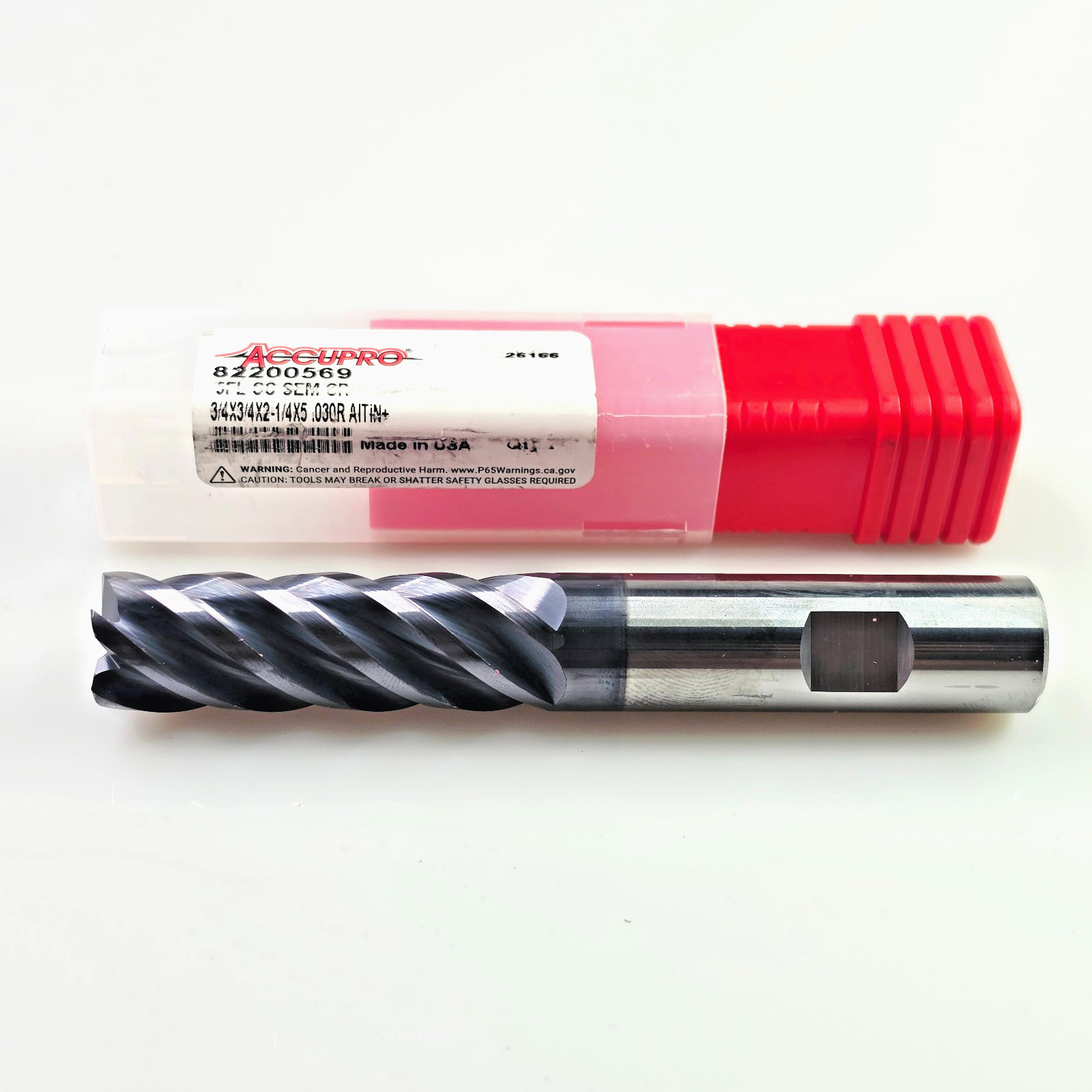 AccuPro 3/4″ x 3/4 x 2-1/4 x 5 R.03 Solid Carbide End Mill 82200569 AlTiN