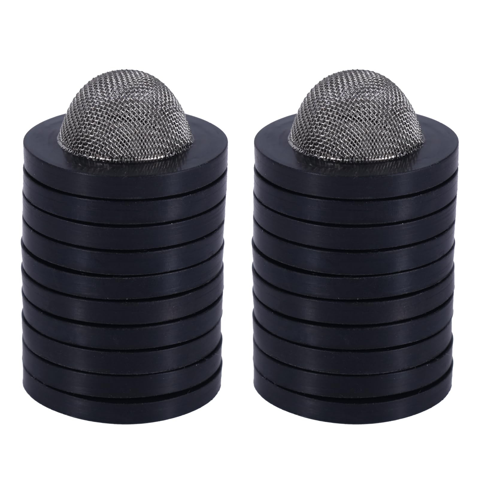 BOXOB 20pcs Garden Hose Screen Filter, Stainless Steel Rubber black, silver