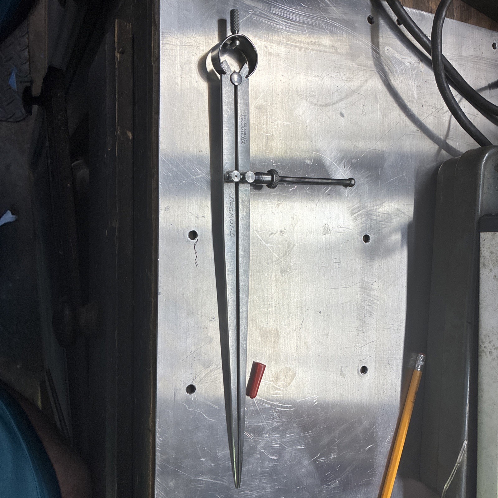 STARRETT No. 83B-12 Spring-Type Dividers W/Flat Legs; 12.0” Size & Capacity.USA