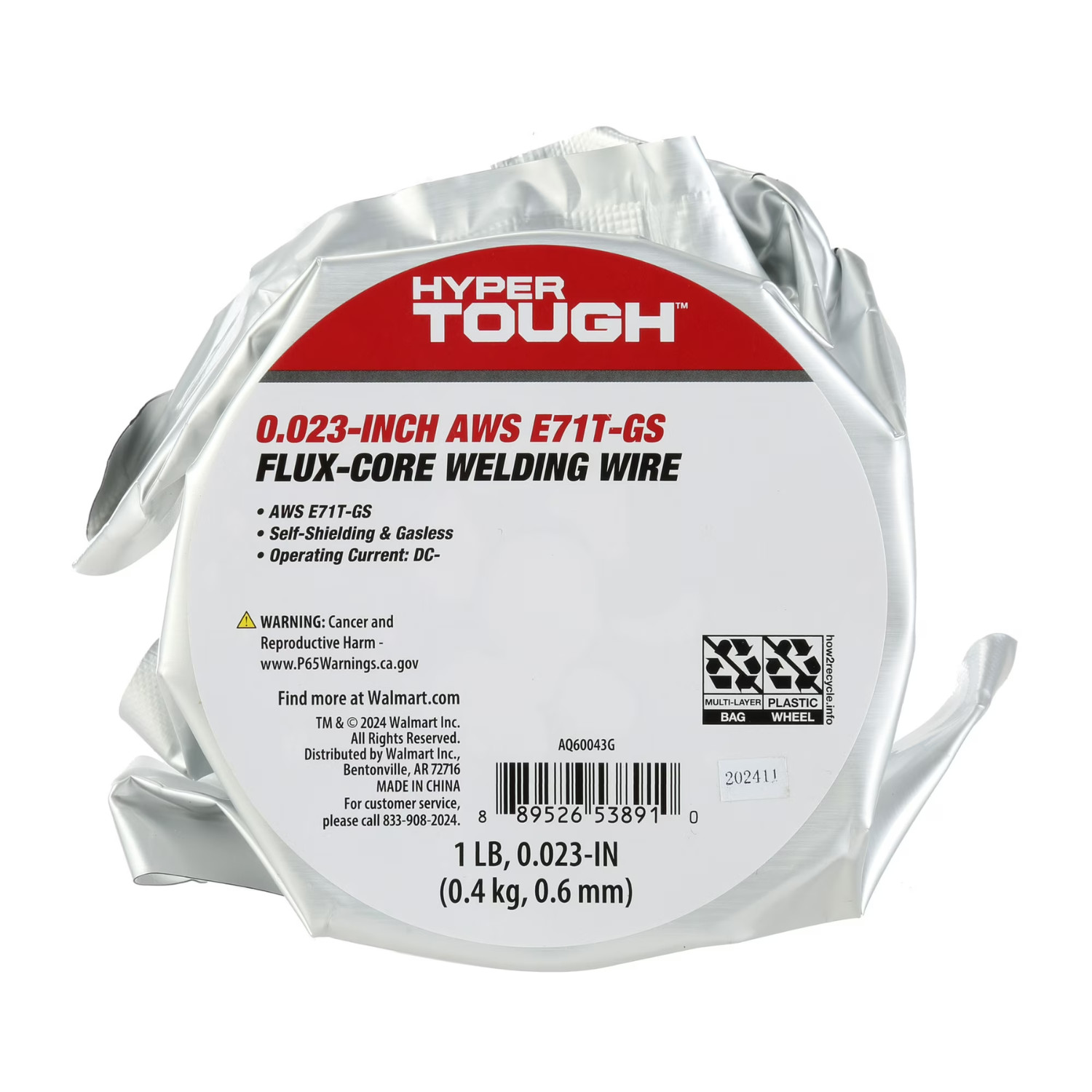 Hyper Tough Flux Core Wire .023 1lb Gasless MIG Welding Carbon Steel, 2 Pack