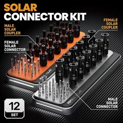 Solar Connector Crimping Tool Kit with MC4 Connectors