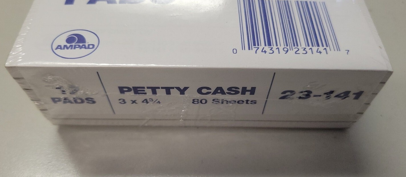 Ampad 23-141 Petty Cash Receipt Pad 3 x 4-3/4 Inches 80 Sheets per Pad Pk of 12