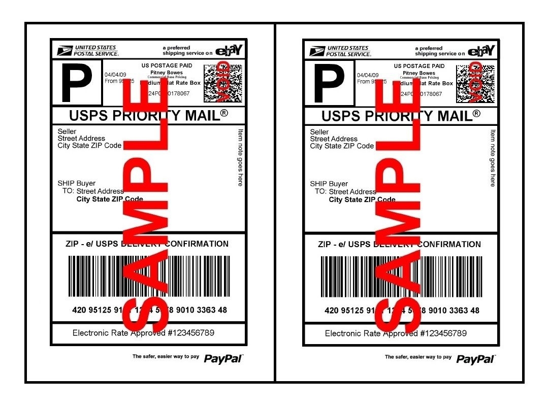 Self Adhesive white Paypal Mailing Shipping Labels Stickers + Extra GIFT