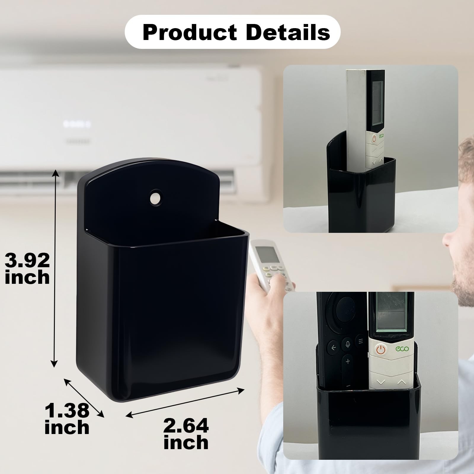 2Pcs Remote Holder Wall Mount, Remote Control Holder for AC TV, Wall Mount Bo…