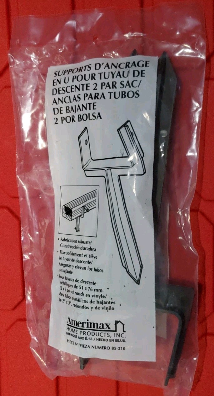 AMERIMAX HOME PRODUCTS 85210 Downspout Anchor, 2-Pack, NEW FREE SHIPPING