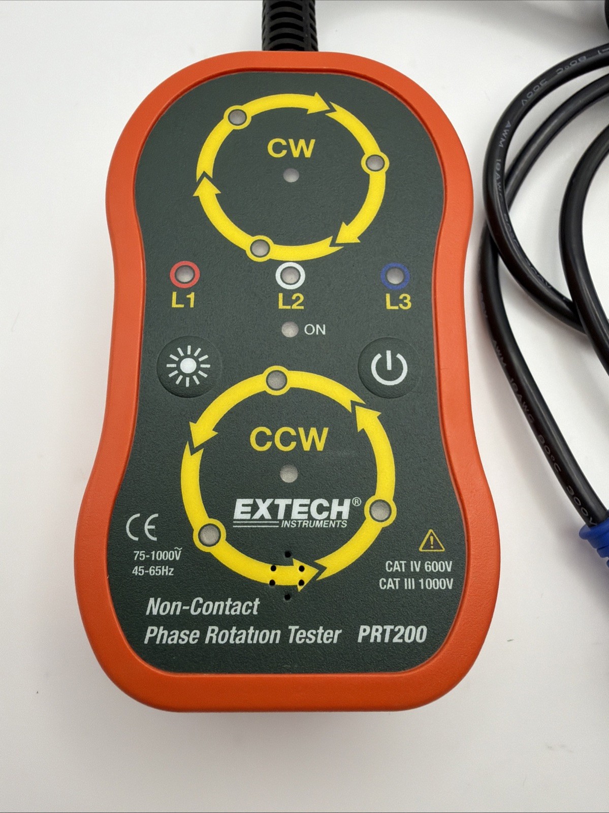 EXTECH PRT200 Non-Contact Phase Sequence Tester with Case CAT IV 600V III 1000V