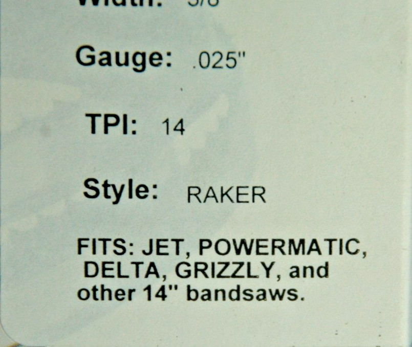 2 Pack-JET 93-1/2″ x 3/8″ x .025″ x 14 TPI Raker Bandsaw Blade
