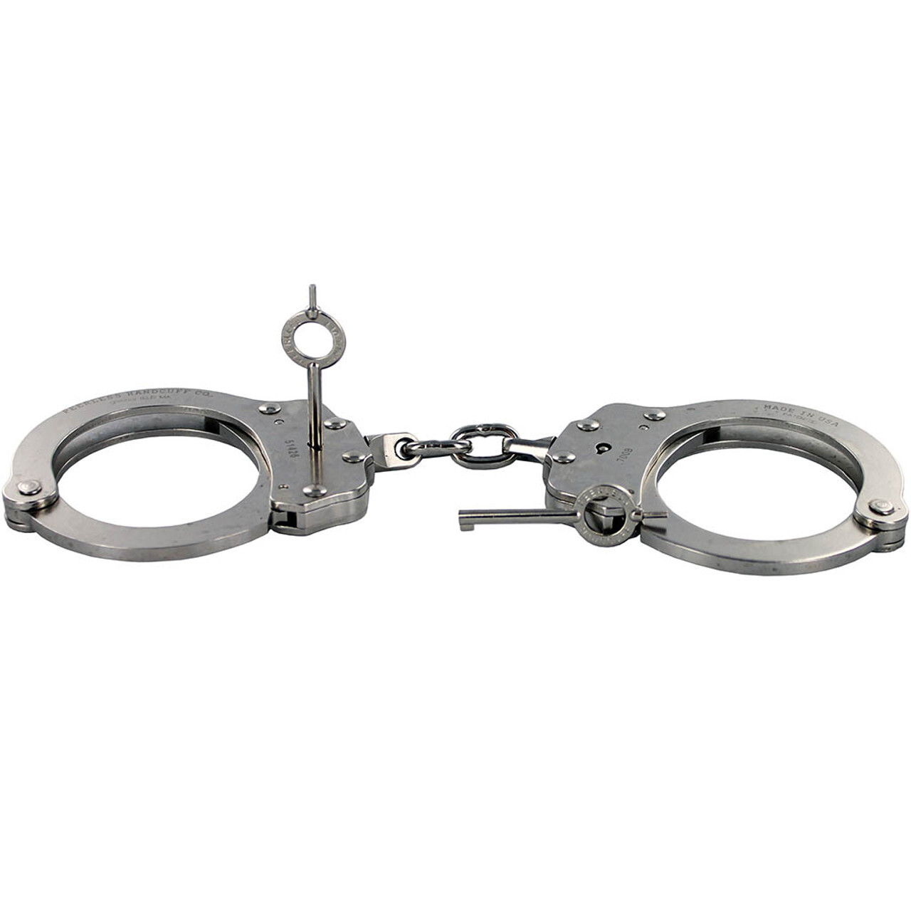 Peerless Model 700C Chain Handcuffs & Keys 700N Cuffs Nickel Lifetime Warranty