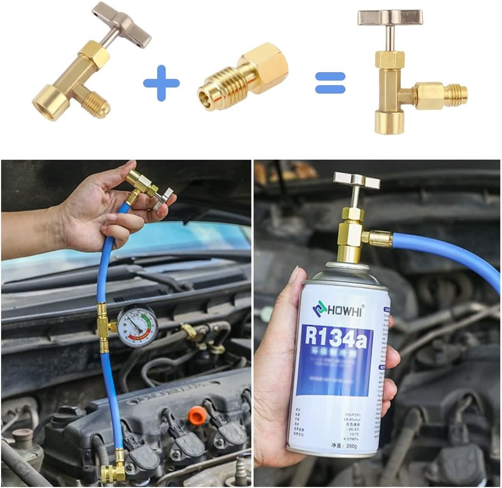 R134A Can Tap,Puncture Style AC Refrigerant Can Tap Valve with R134A Adapter