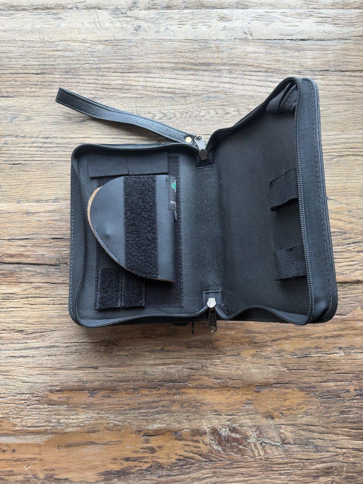 Coronado Leather Zip Planner Organizer Black Leather EDC Travel Wallet Conceal