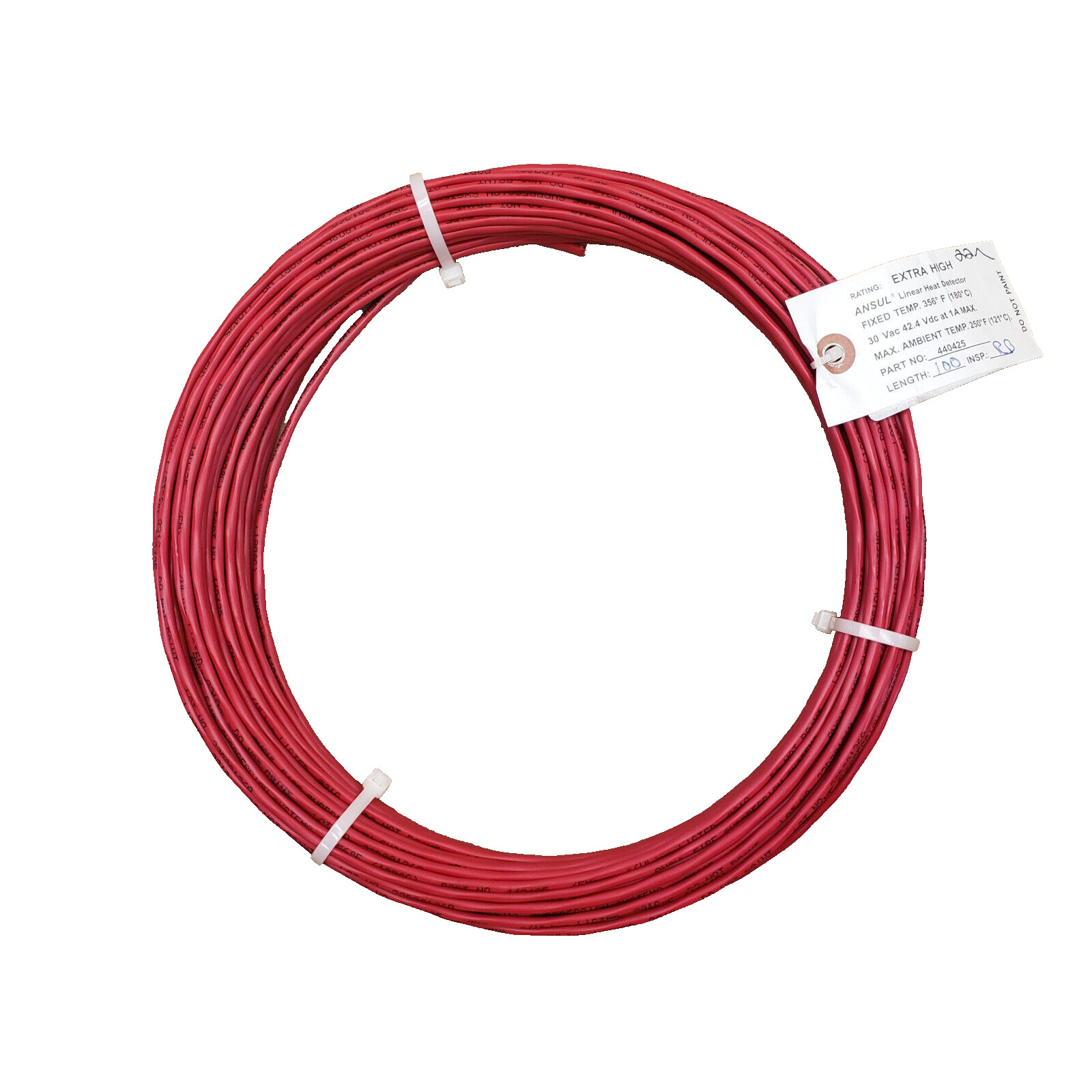 ANSUL 71230 Red Bulk Linear Heat Detection Wire 356°F (180°C) 100 ft (30.5 m)
