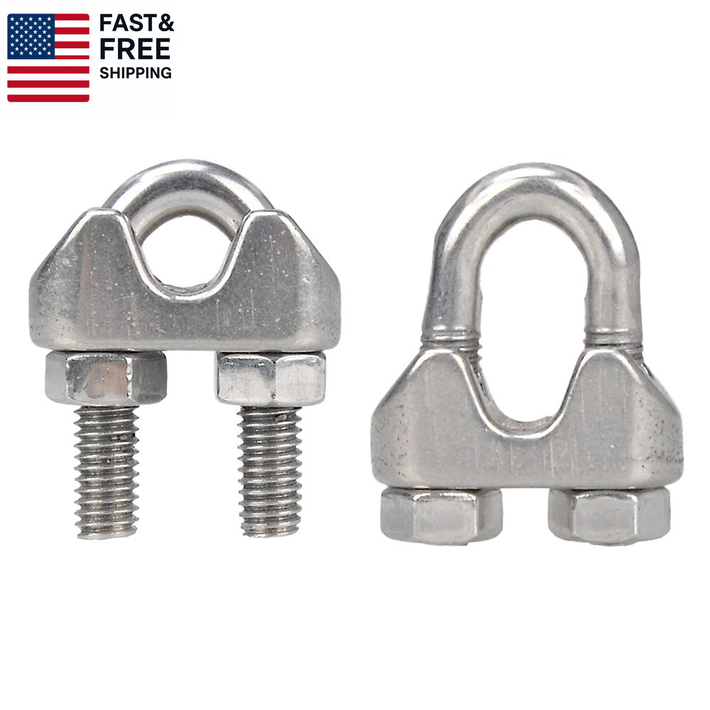 20PCS 3/16 Inches M5 Stainless Steel Wire Rope Cable Clip Clamp