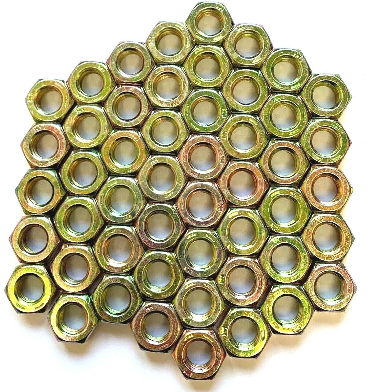 5/16-18 GRADE 8 HEX NUT – YELLOW ZINC PLATED – UNC- 50 PIECES PER PACK