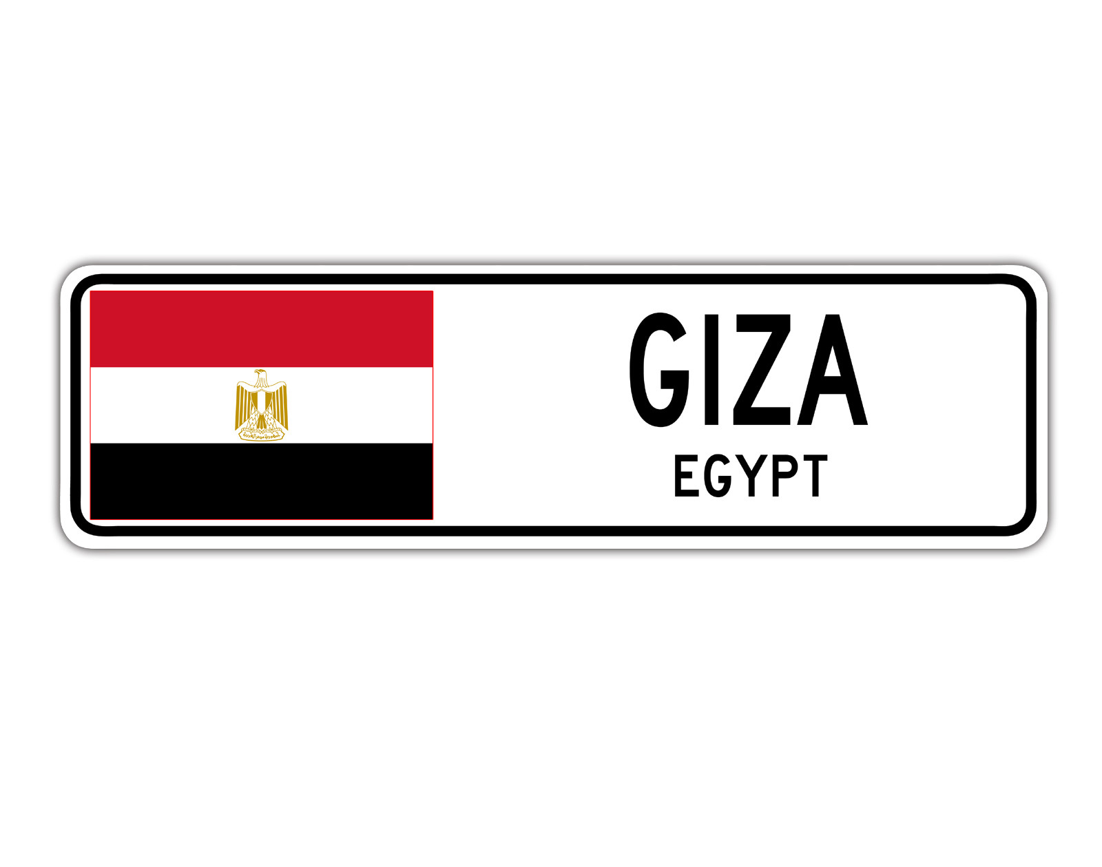 Giza, Egypt Street Sign Egyptian Flag City Country Road Wall Gift