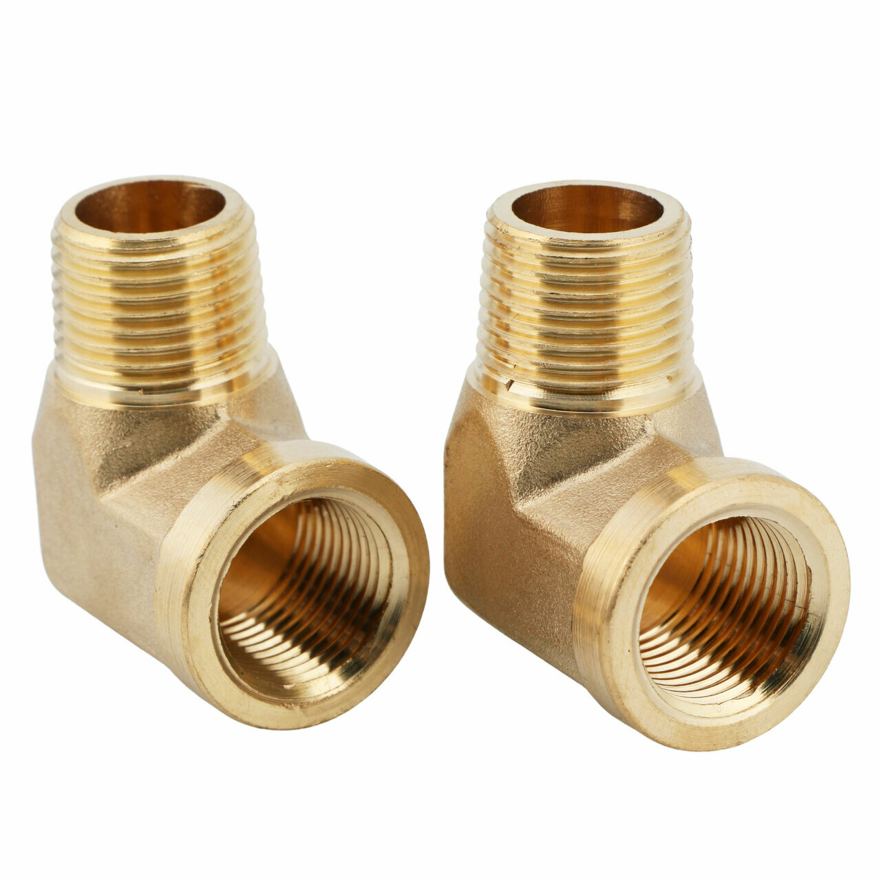 U.S. Solid 90 Degree Elbow Brass Fitting NPT 1/4″ Male x 1/4″ Female, 2pcs