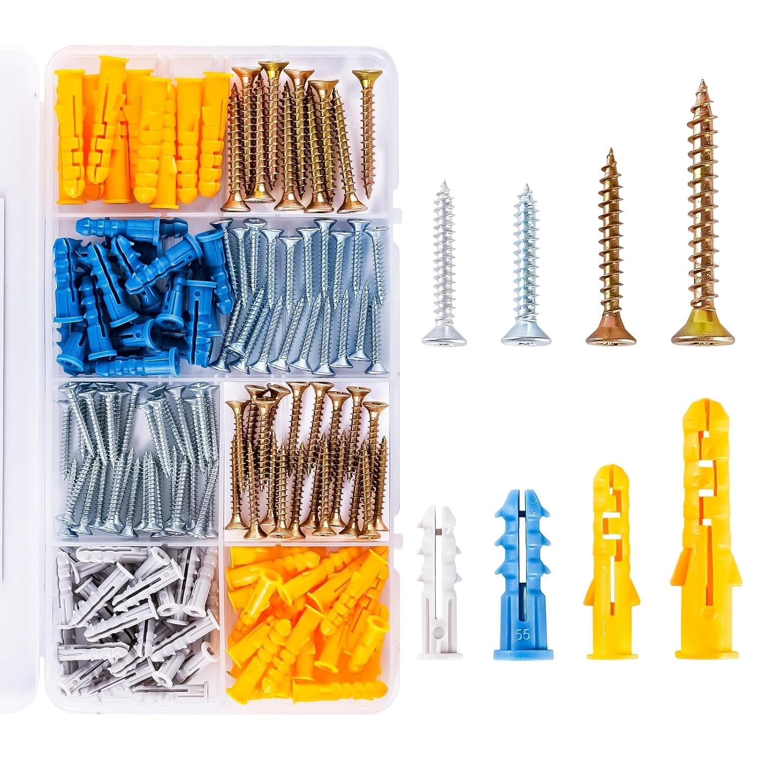 Wall Anchors Kit for Hanging Wall Art Decor, 160Pcs Drywall Anchors Assortmen…