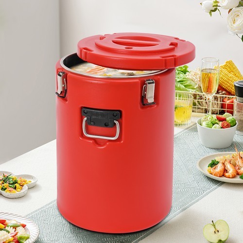 40L Commercial Soup Container Insulated Hot Cold Beverage Carrier Red