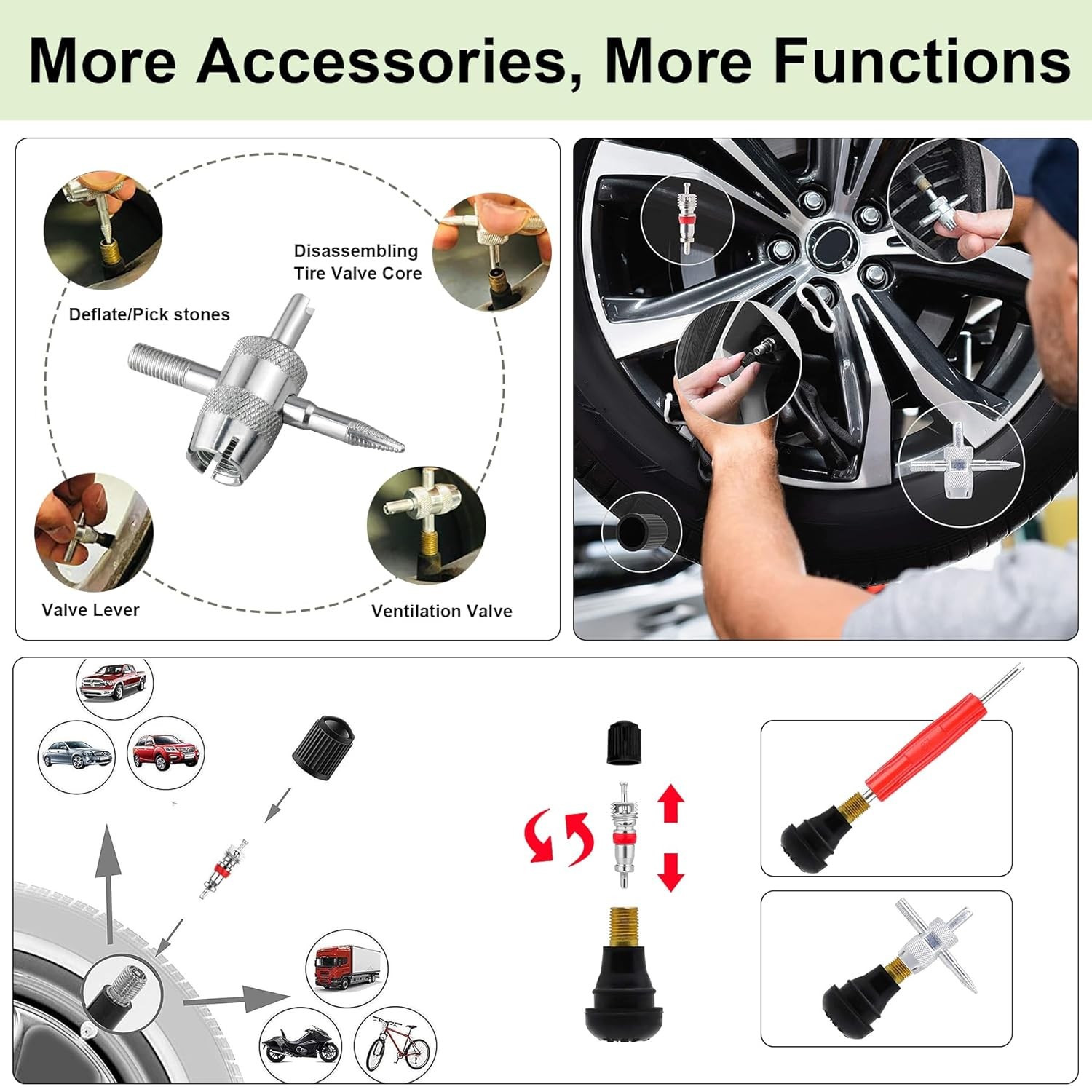 38PCS Tire Valve Stem Core Quickly Replacement Tool Kit,Quick Change Tire Valve