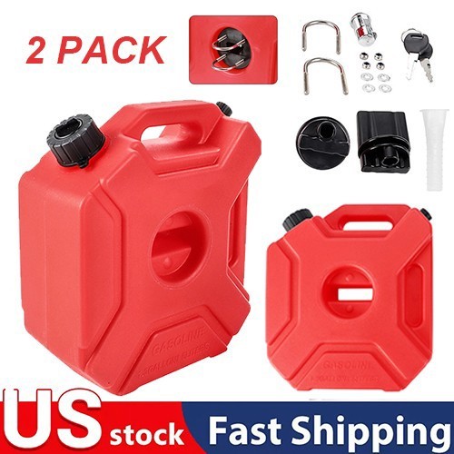 2X 5L Gas Fuel Tank Gas Can Oil Storage Can Fr ATV UTV Gokart Motorcycle Car SUV