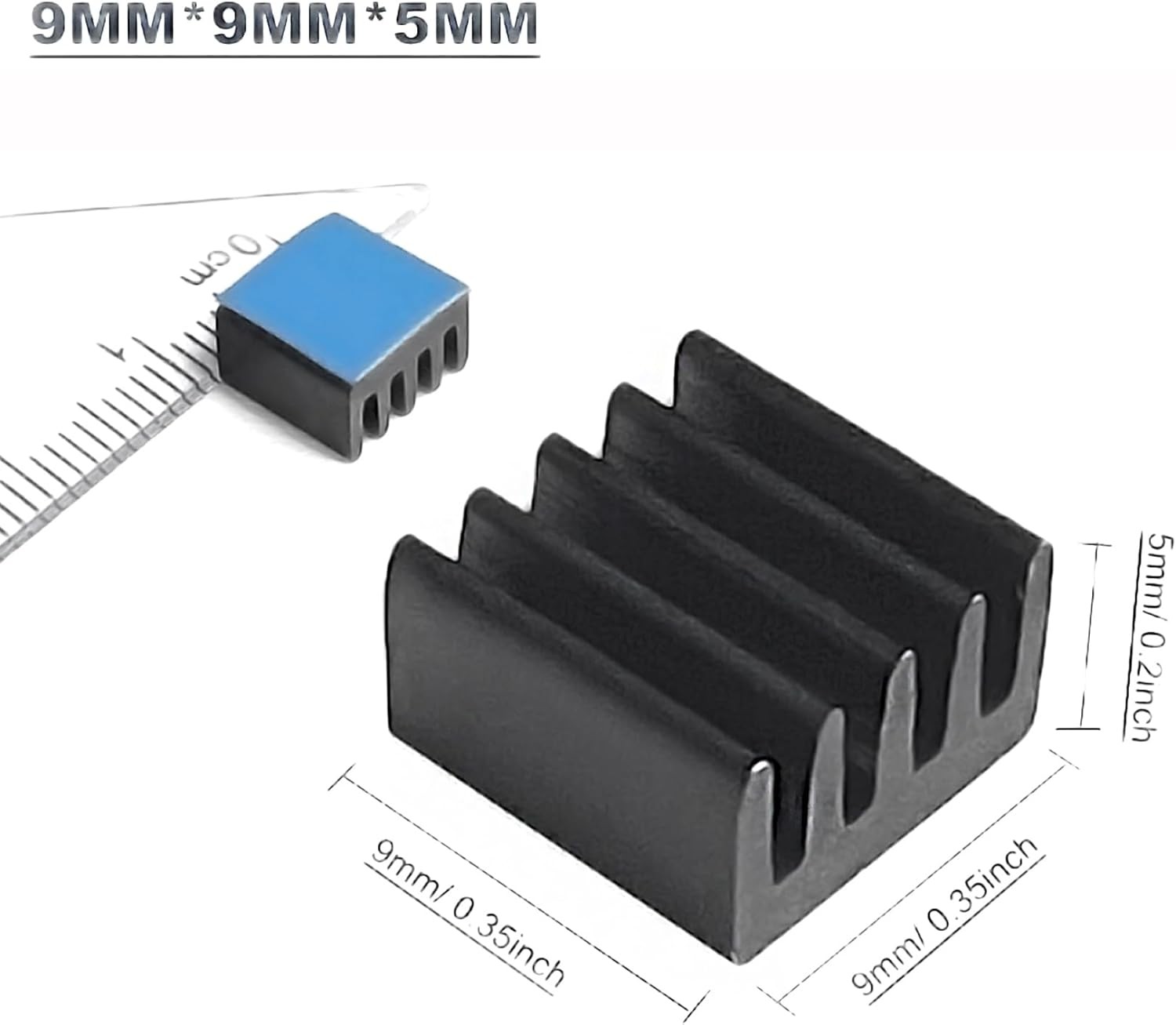 (10PCS Pack) Small Heat Sinks Kit 9x9x5mm / 0.35×0.35×0.2 inch Aluminum Heatsink