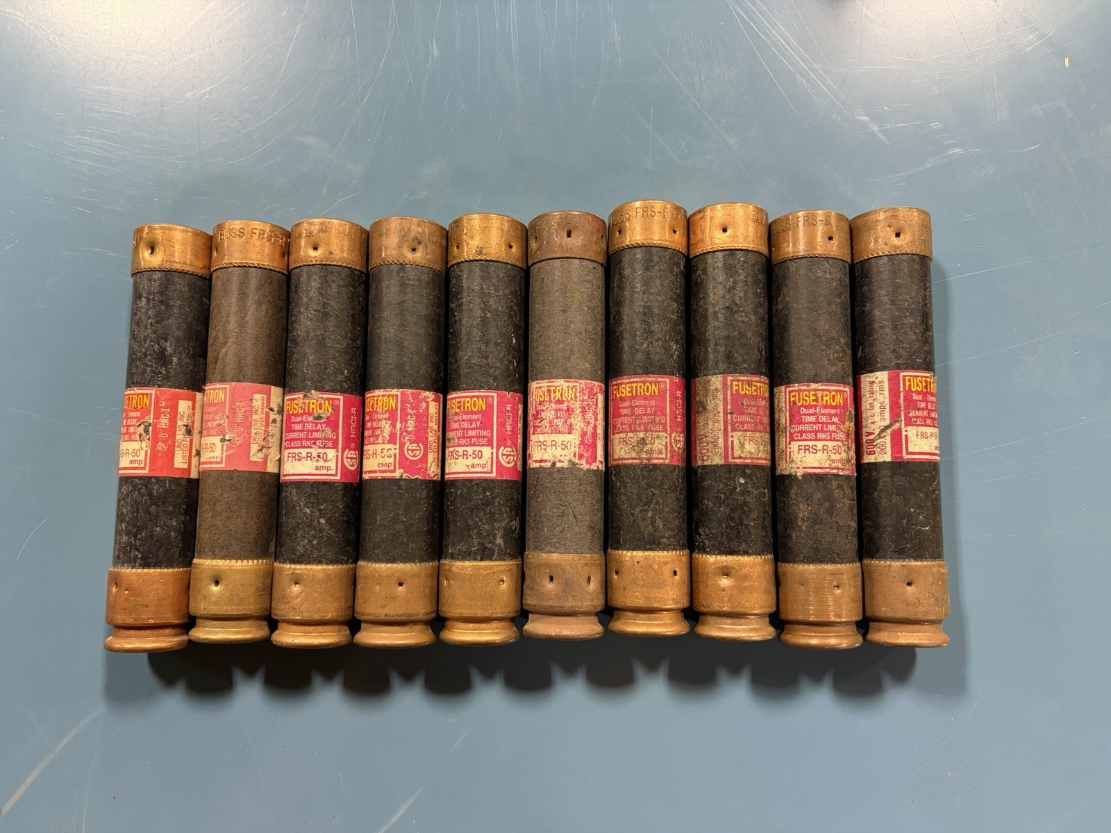 LOT OF 10 Bussmann FRS-R-50 Amp Fuses Class RK5 600 Volts 50A