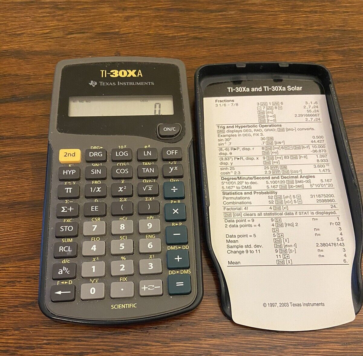 Texas Instruments TI-30Xa Scientific Calculator w/ Cover TESTED & WORKING