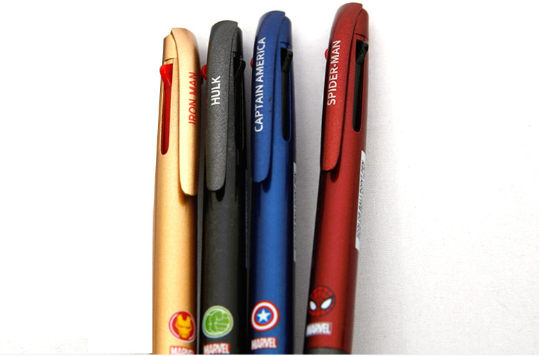 MARVEL IRON MAN CAPTAIN AMERICA SPIDER MAN HULK 3Colors Ballpoint Pen 4pcs Set