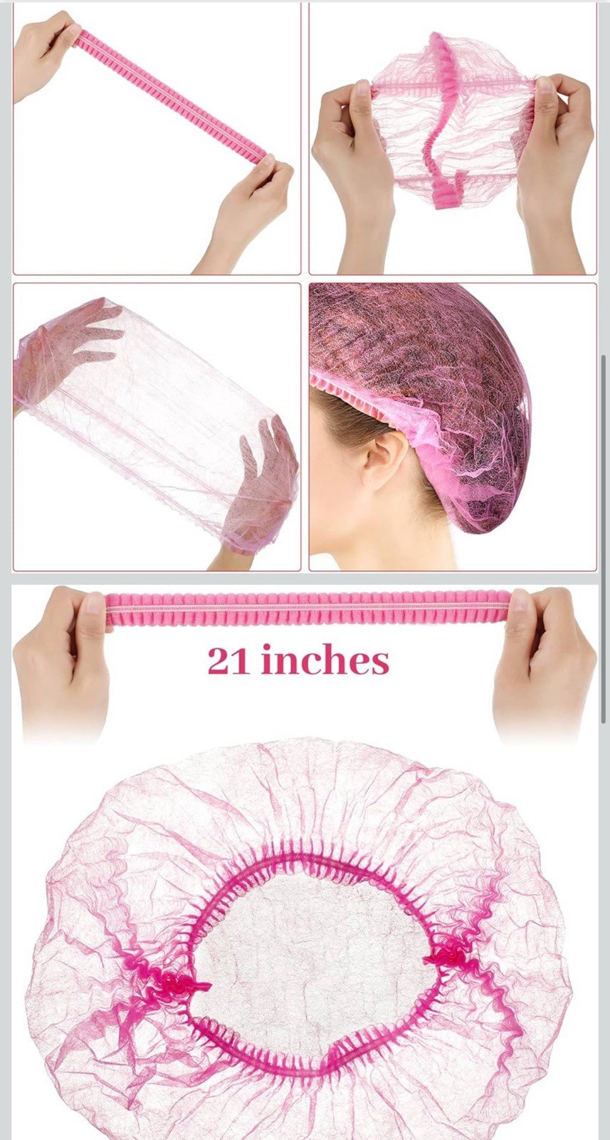 100 pcs Disposable Hair Net Non-Woven Head Bouffant Hair Cap 21″ BLUE