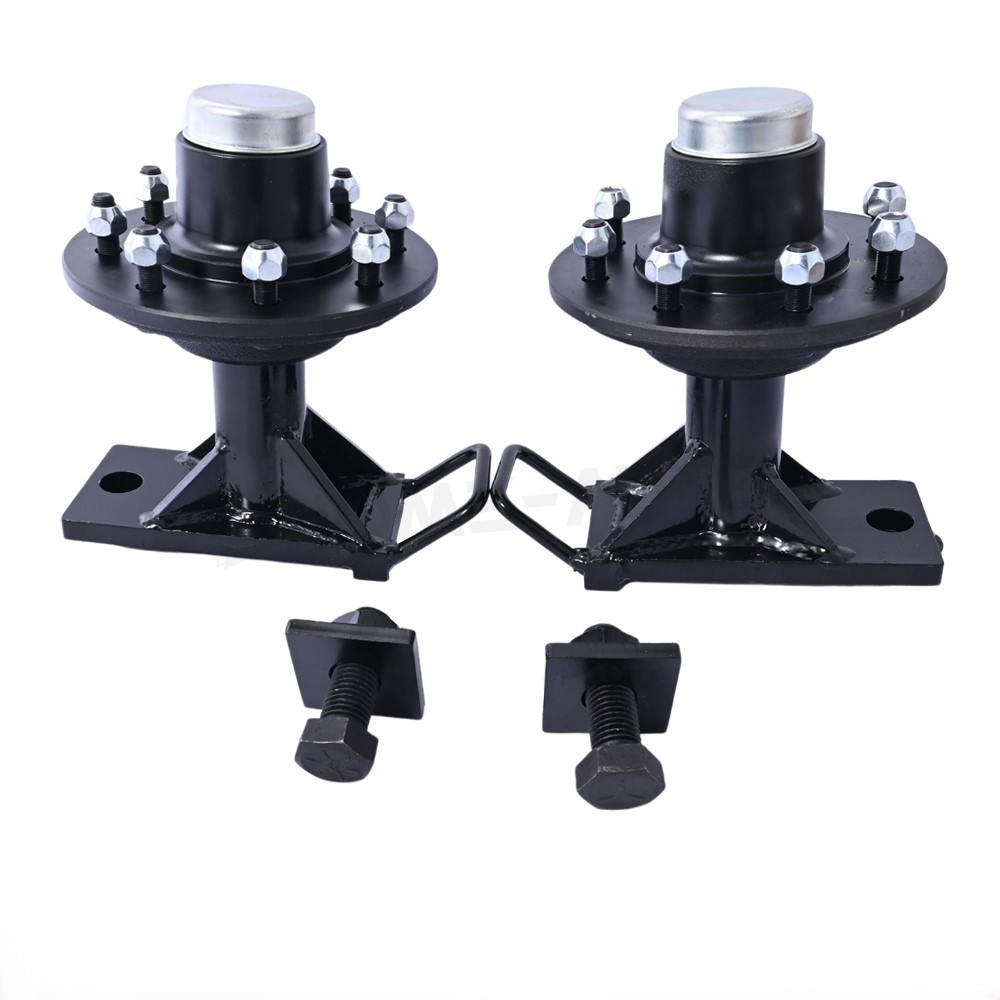 NEW 8 x 6.5 Lug 9000LB Shipping Container Wheels, Bolt-on Spindle Kit (Pair)