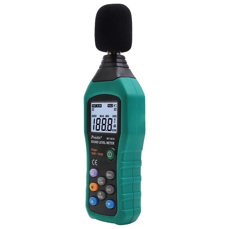 Precision Noise Tester, Automatic Large Range Backlit LCD Digital Display