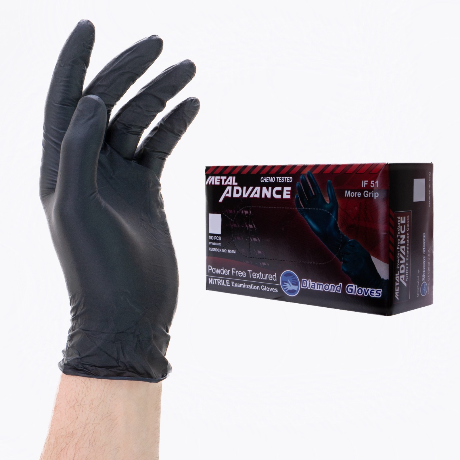 1000 Pcs Nitrile Exam Glove Black 5 Mil Heavy Duty Medical Janitorial S, M, L,XL