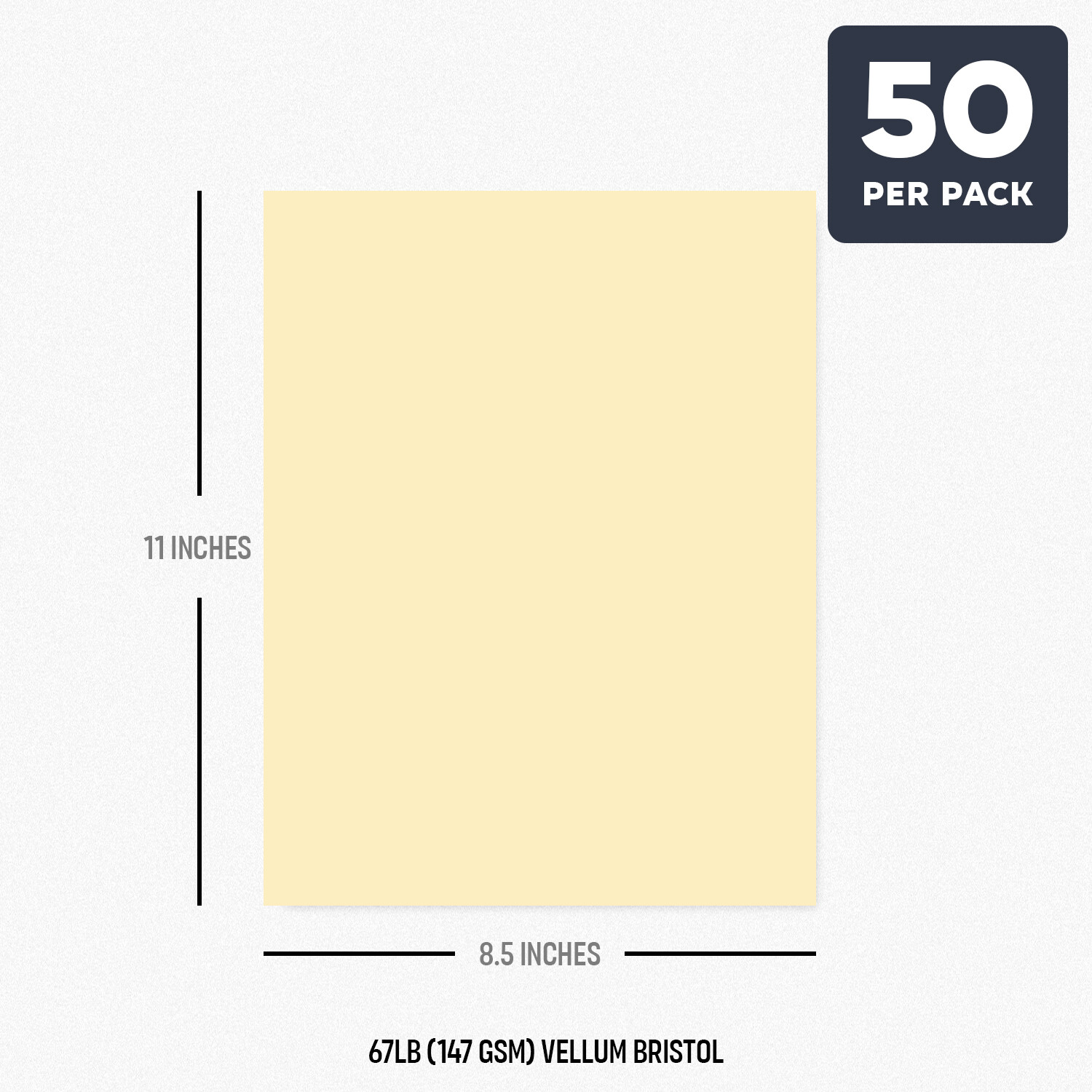 Ivory Pastel Color Cardstock Paper, 67lb Vellum Bristol, 8.5 x 11, 50 Sheets