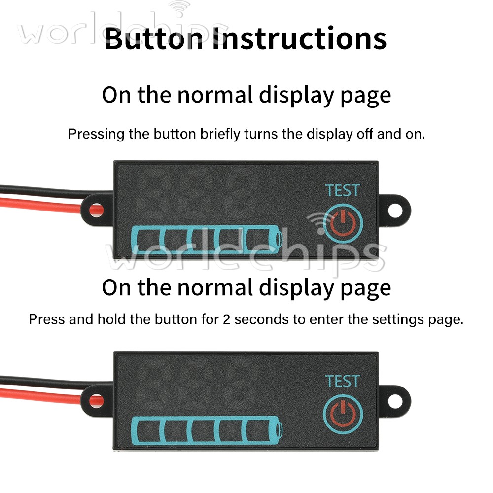 DC 7-55V LED Indicator Voltage Acid/Li-ion Universal Battery Charge Indicator