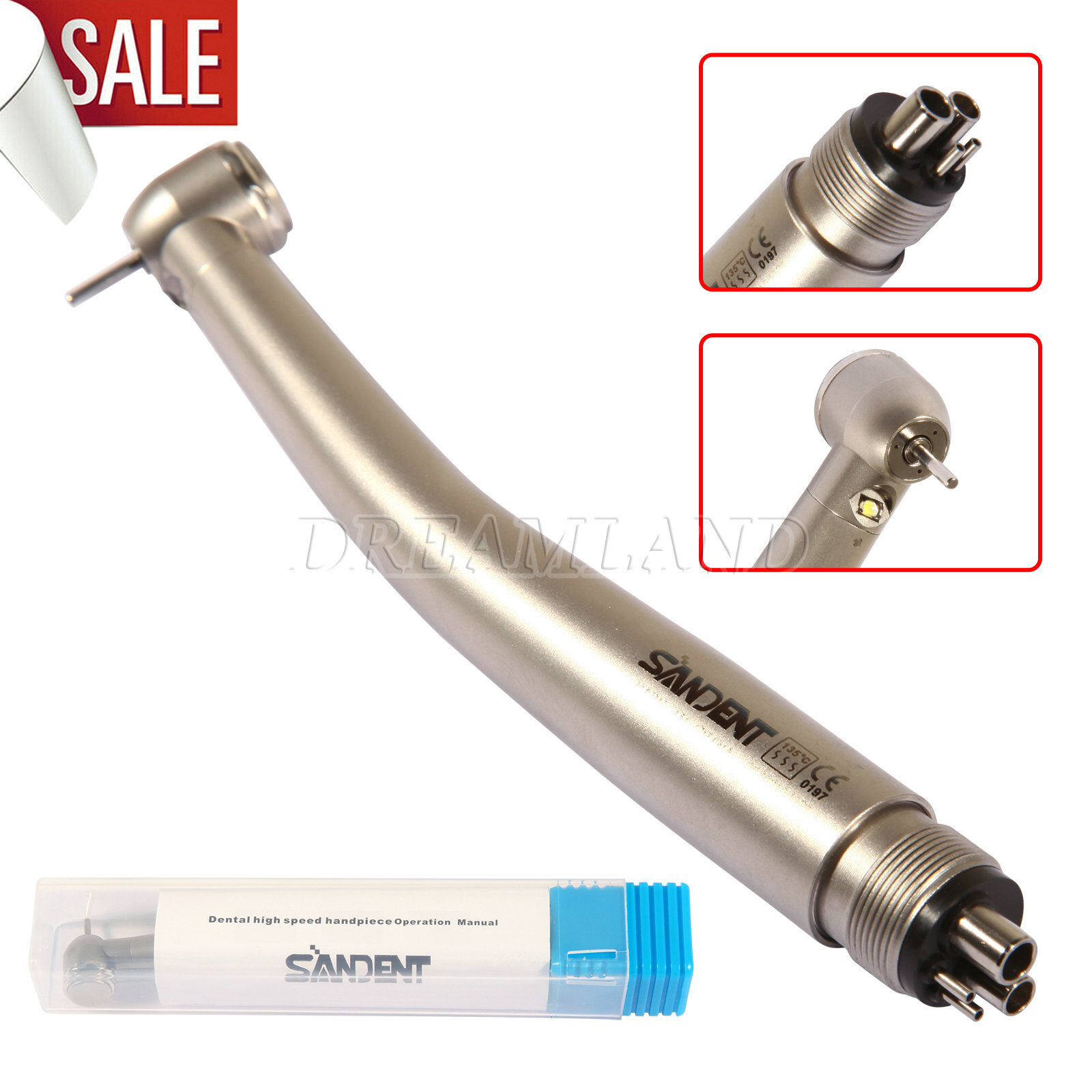 NSK Style Fiber Optic Dental E-generator LED 3-Spray High Speed handpiece 4 Hole