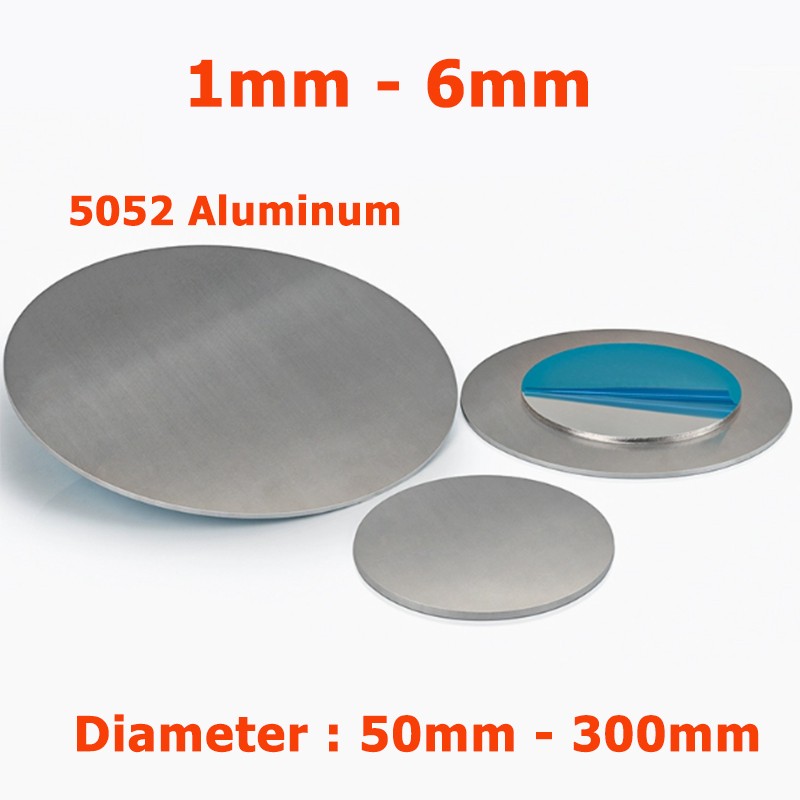 1mm – 6mm Thick Round 5052 Aluminum Sheet Disc Plates DIY Model Craft 50mm-300mm