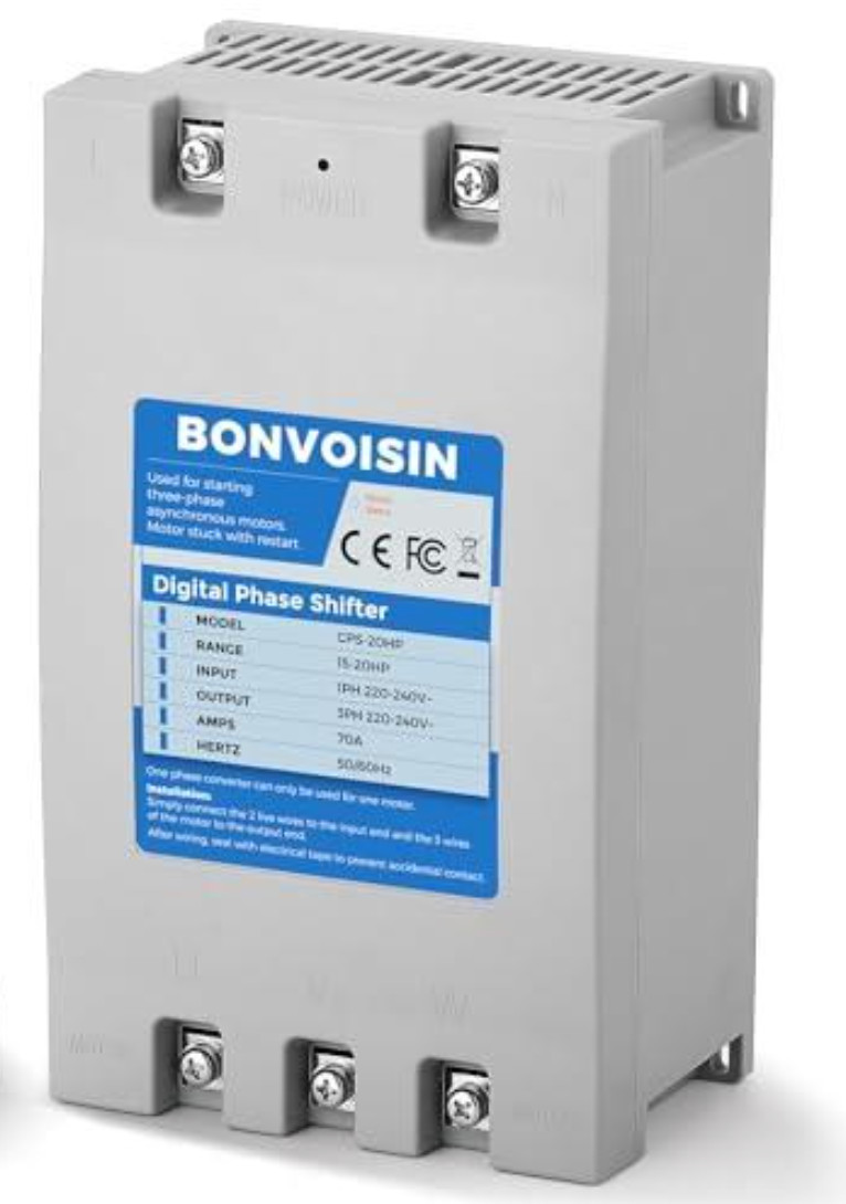 Bonvoisin Single Phase to 3 Phase Converter 20HP(15kW) Digital Phase Shifter