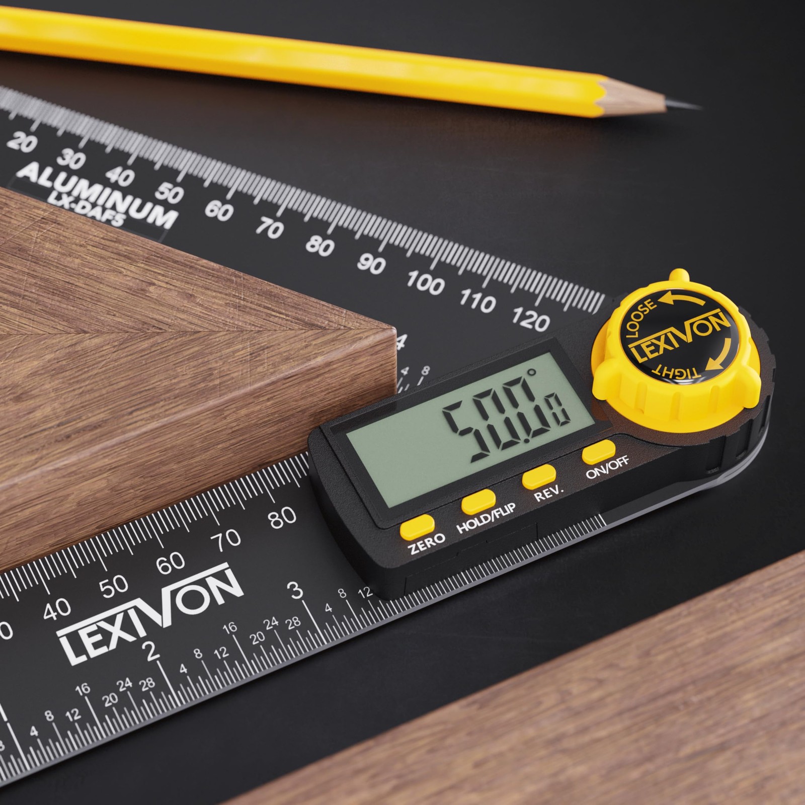 Aluminum Digital Angle Finder Gauge, 5-inch/130mm Multi-Purpose Protractor, I…