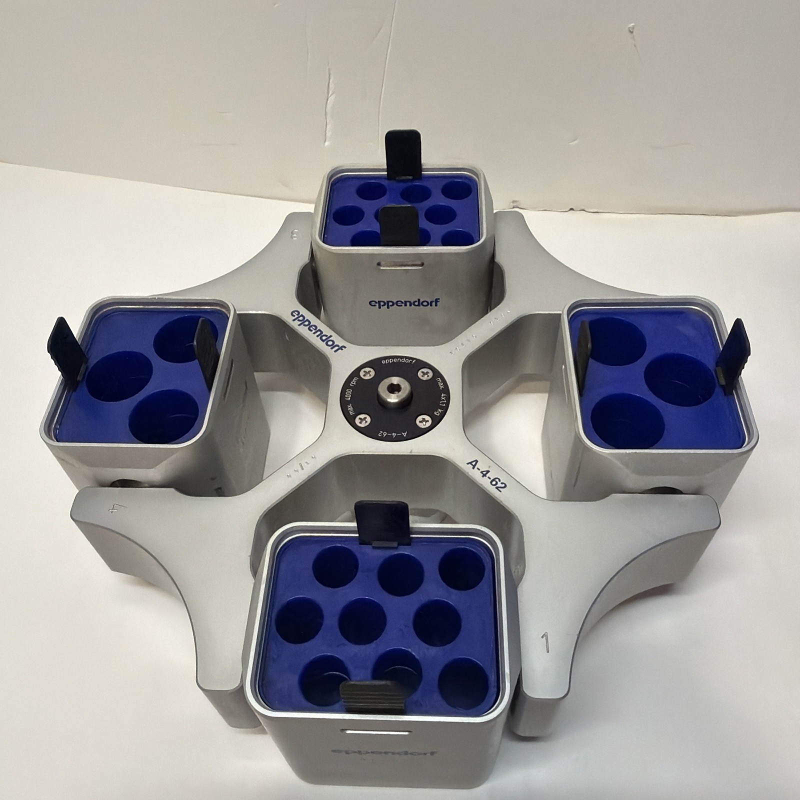 Eppendorf A-4-62 Swing Bucket Rotor with 4 Buckets and Adapters – Clean