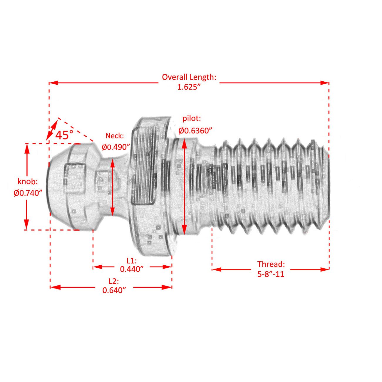 20pcs CAT40 45 Degree Pull Stud Retention Knob FITS Hurco Mazak Okuma Fadal