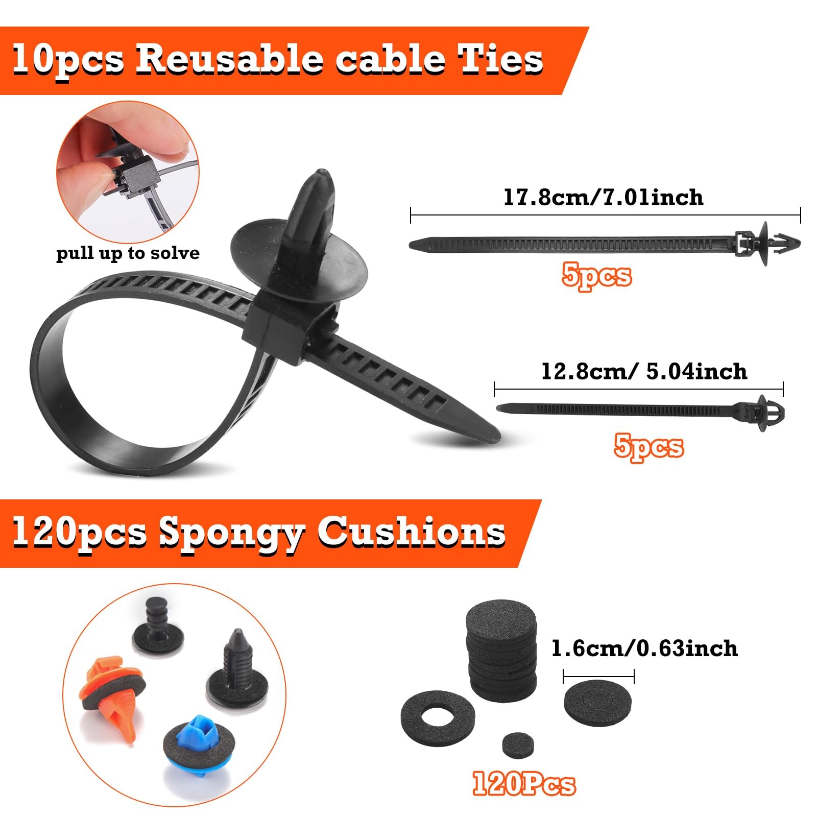 1240PCS Car Retainer Clips Kit- 32 Sizes Push Trim Fasteners & Remover Tool
