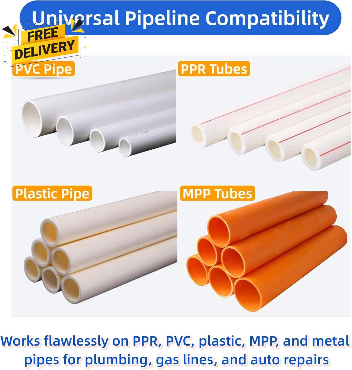 3 Pcs PVC Pipe Threader Kit Integrated Internal & External Pipe Thread Cutting T