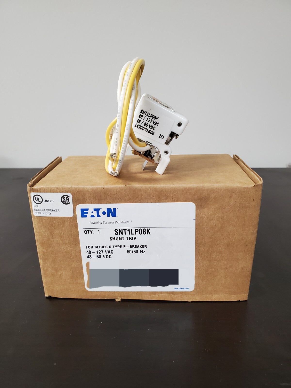 NIB- Eaton – SNT1LP08K – Shunt Trip – 60A, 3-Phases, 48/127V